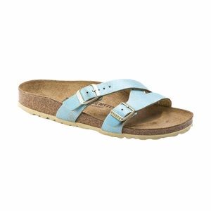 Birkenstock Sandals Metallic Aqua Size 37